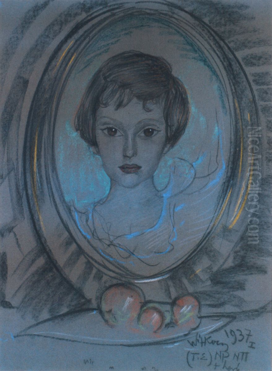 Portret Ireny Raciborskiej Oil Painting by Stanislaw Ignacy Witkiewicz (Witkacy)