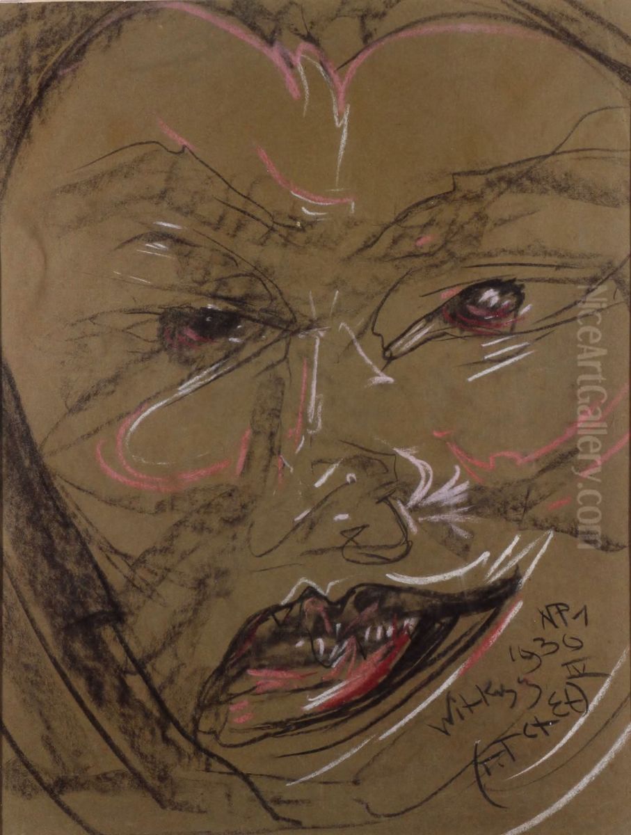 Portret Janiny Turowskiej-Leszczynskiej Oil Painting by Stanislaw Ignacy Witkiewicz (Witkacy)