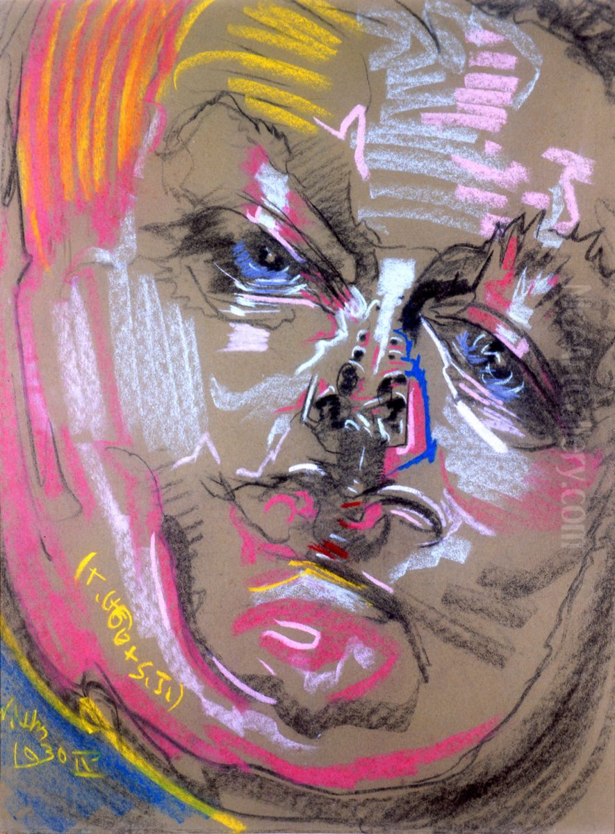 Portrait of Janusz Domaniewski Oil Painting by Stanislaw Ignacy Witkiewicz (Witkacy)