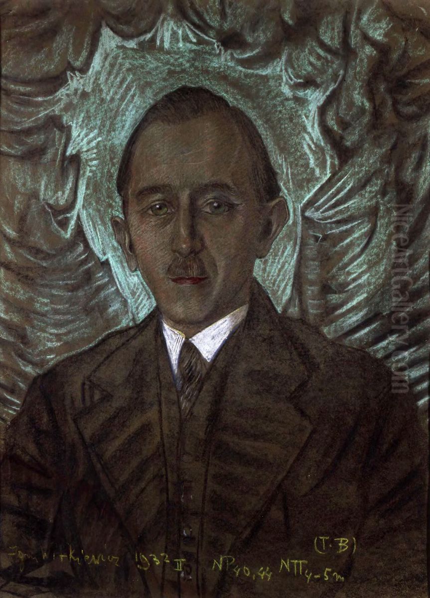 Portrait of Jerzy Komorowski Oil Painting by Stanislaw Ignacy Witkiewicz (Witkacy)