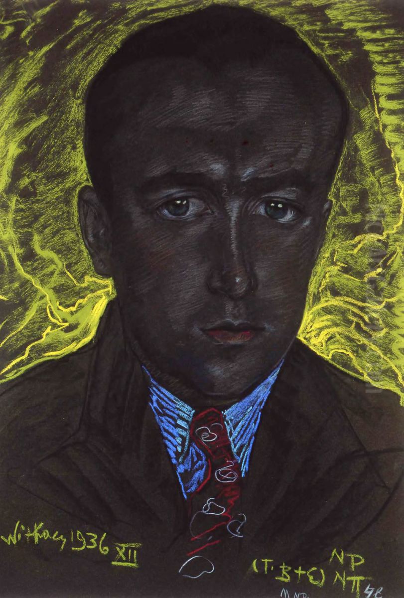 Portrait of a man Oil Painting by Stanislaw Ignacy Witkiewicz (Witkacy)