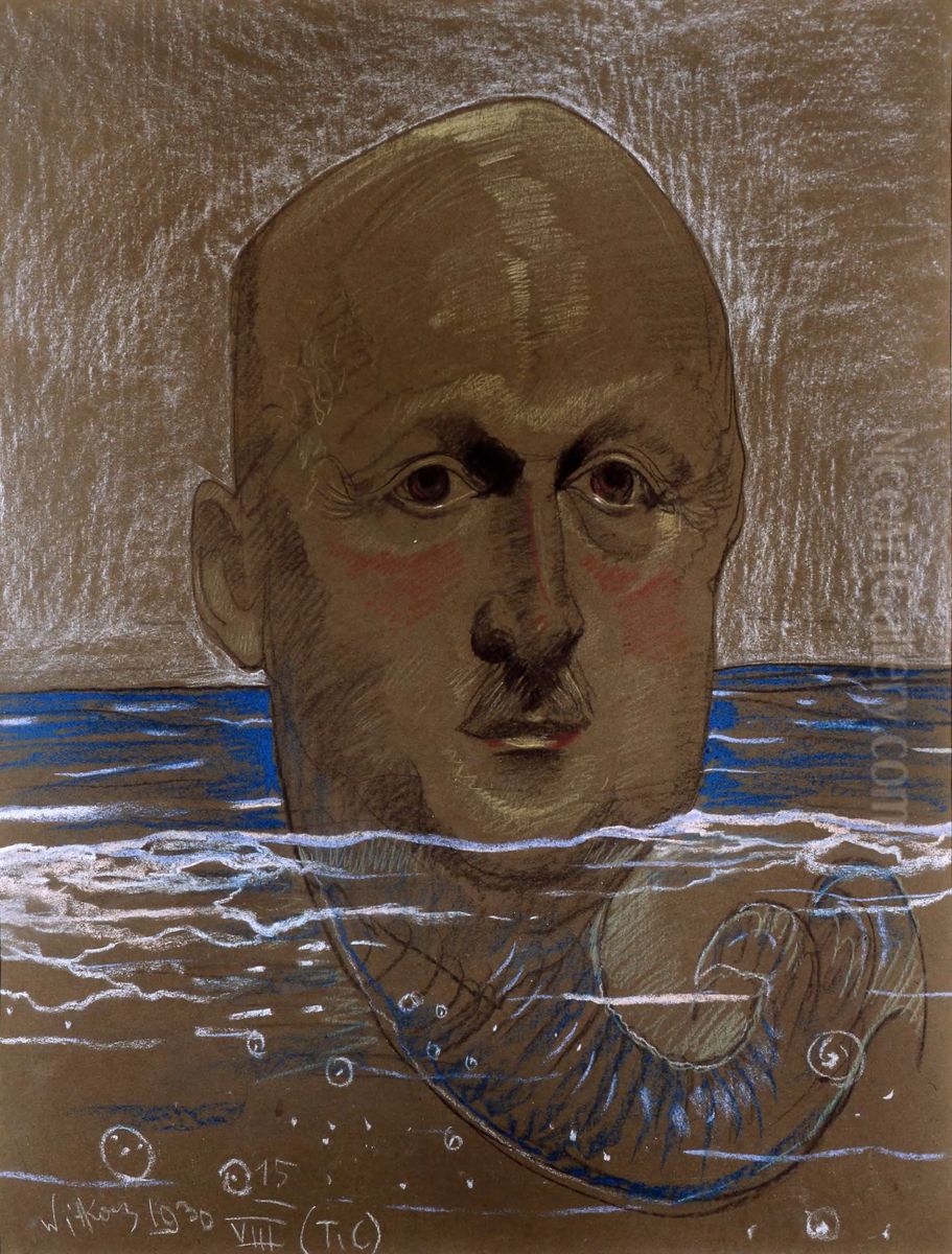 Portrait of Michal Krajewski Oil Painting by Stanislaw Ignacy Witkiewicz (Witkacy)