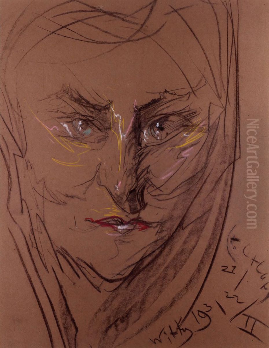 Portret Albiny Rondomanskiej Oil Painting by Stanislaw Ignacy Witkiewicz (Witkacy)