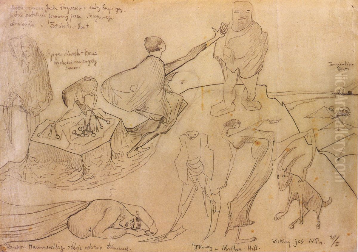 Krotki romans ... Oil Painting by Stanislaw Ignacy Witkiewicz (Witkacy)