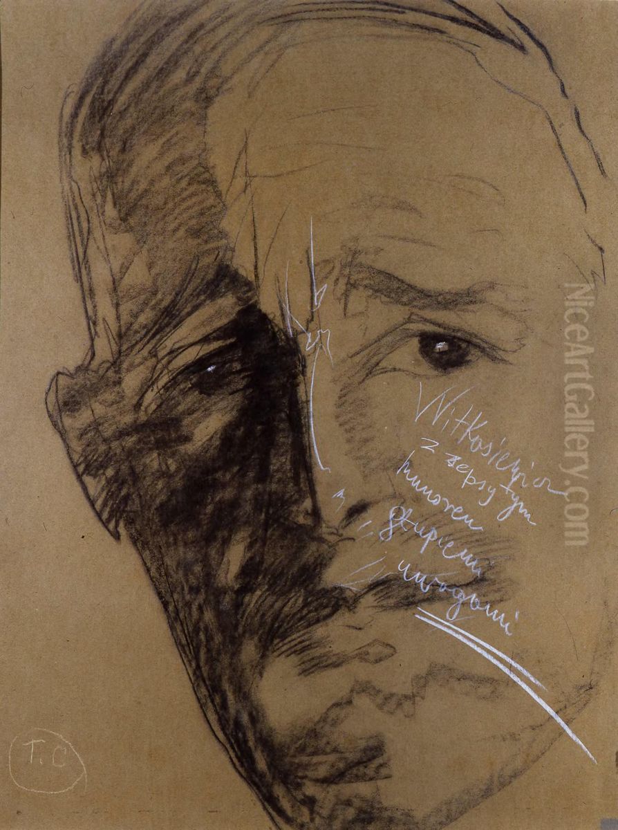 Portret Franciszka Staroniewicza Oil Painting by Stanislaw Ignacy Witkiewicz (Witkacy)