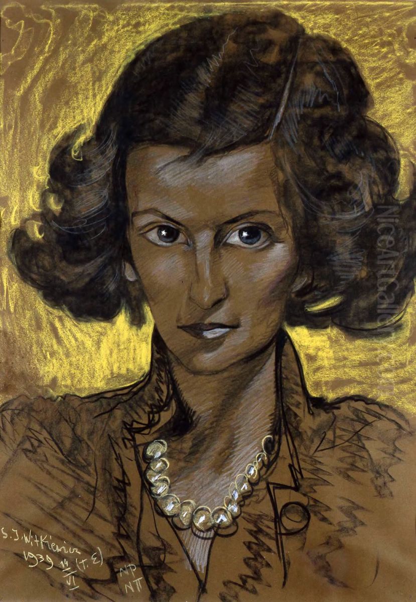 Portret Irminy Bajer-Nowowiejskiej Oil Painting by Stanislaw Ignacy Witkiewicz (Witkacy)