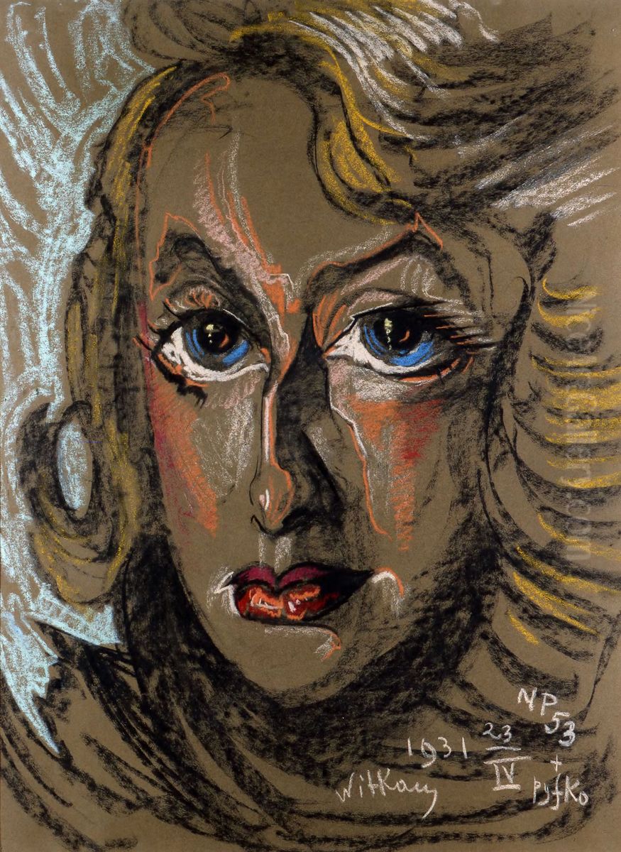 Portrait of Nena Stachurska Oil Painting by Stanislaw Ignacy Witkiewicz (Witkacy)