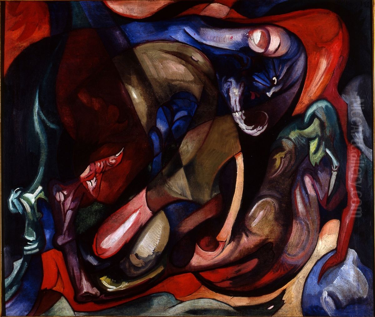 Jupiter turning into a bull Oil Painting by Stanislaw Ignacy Witkiewicz (Witkacy)