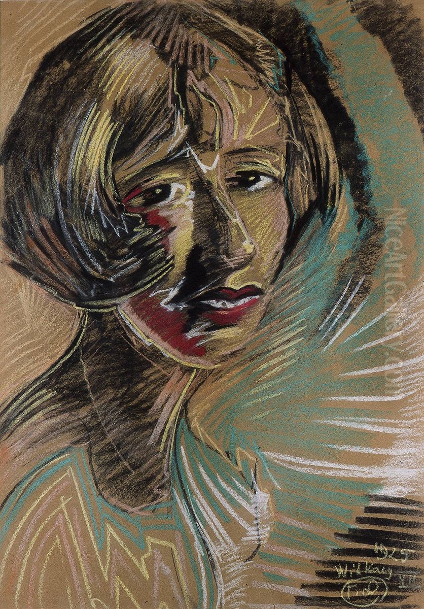 Portrait of Lena Izycka Oil Painting by Stanislaw Ignacy Witkiewicz (Witkacy)