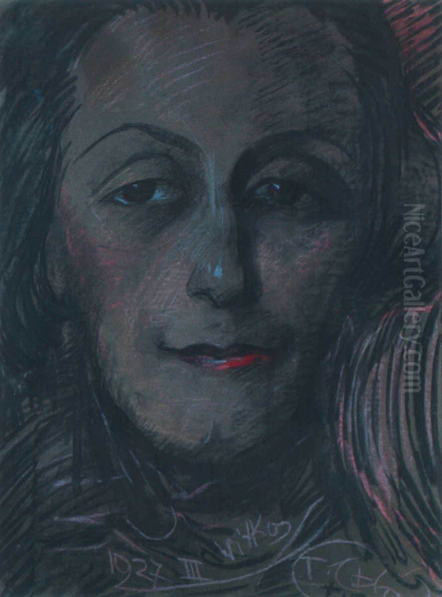 Portret Marii Nawrockiej Oil Painting by Stanislaw Ignacy Witkiewicz (Witkacy)