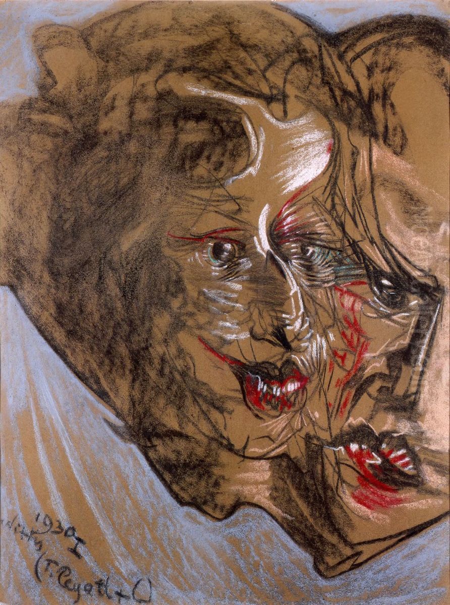 Portret podwojny - Halina Judt i Michal Choromanski Oil Painting by Stanislaw Ignacy Witkiewicz (Witkacy)