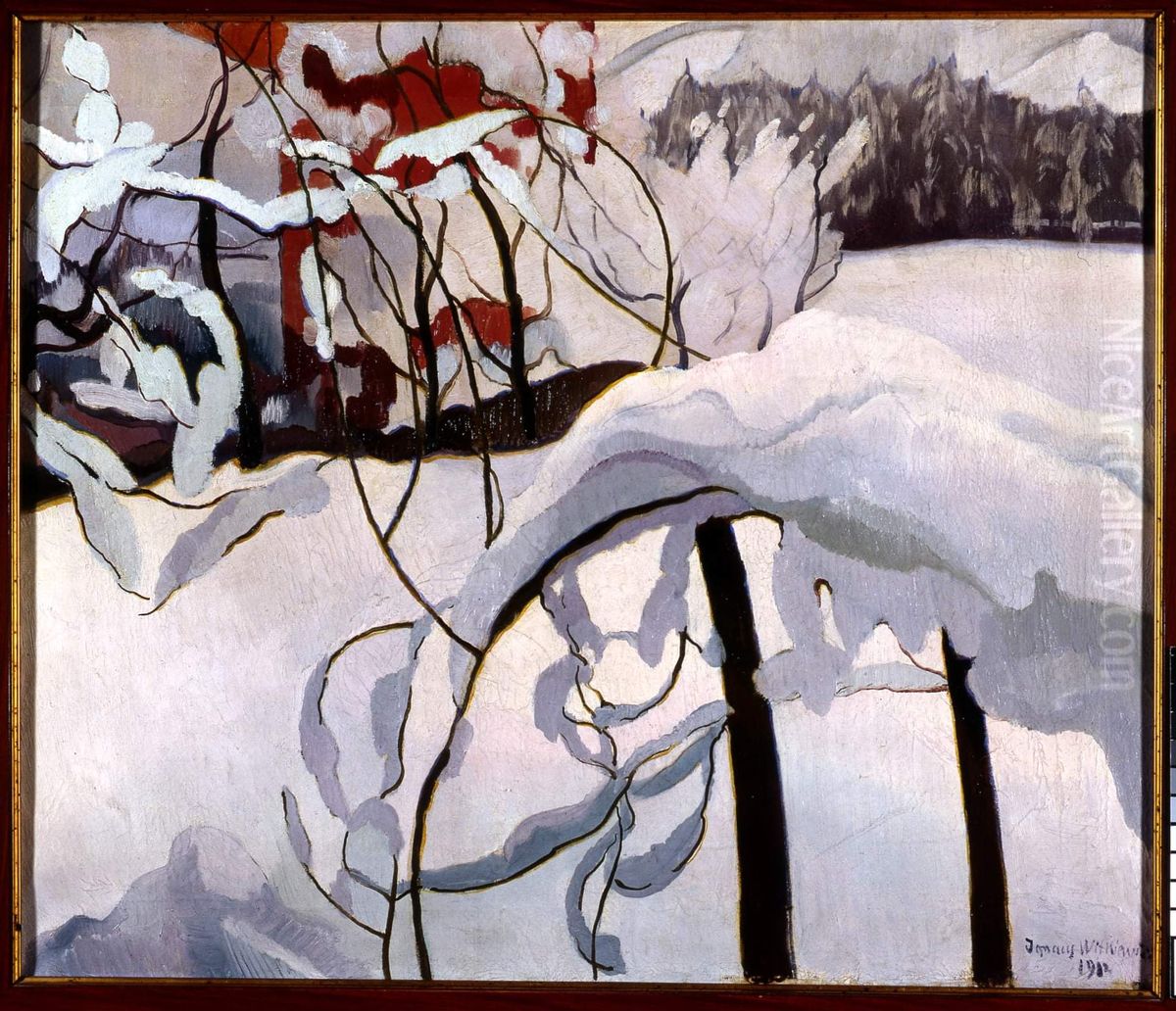 Winter landscape II Oil Painting by Stanislaw Ignacy Witkiewicz (Witkacy)