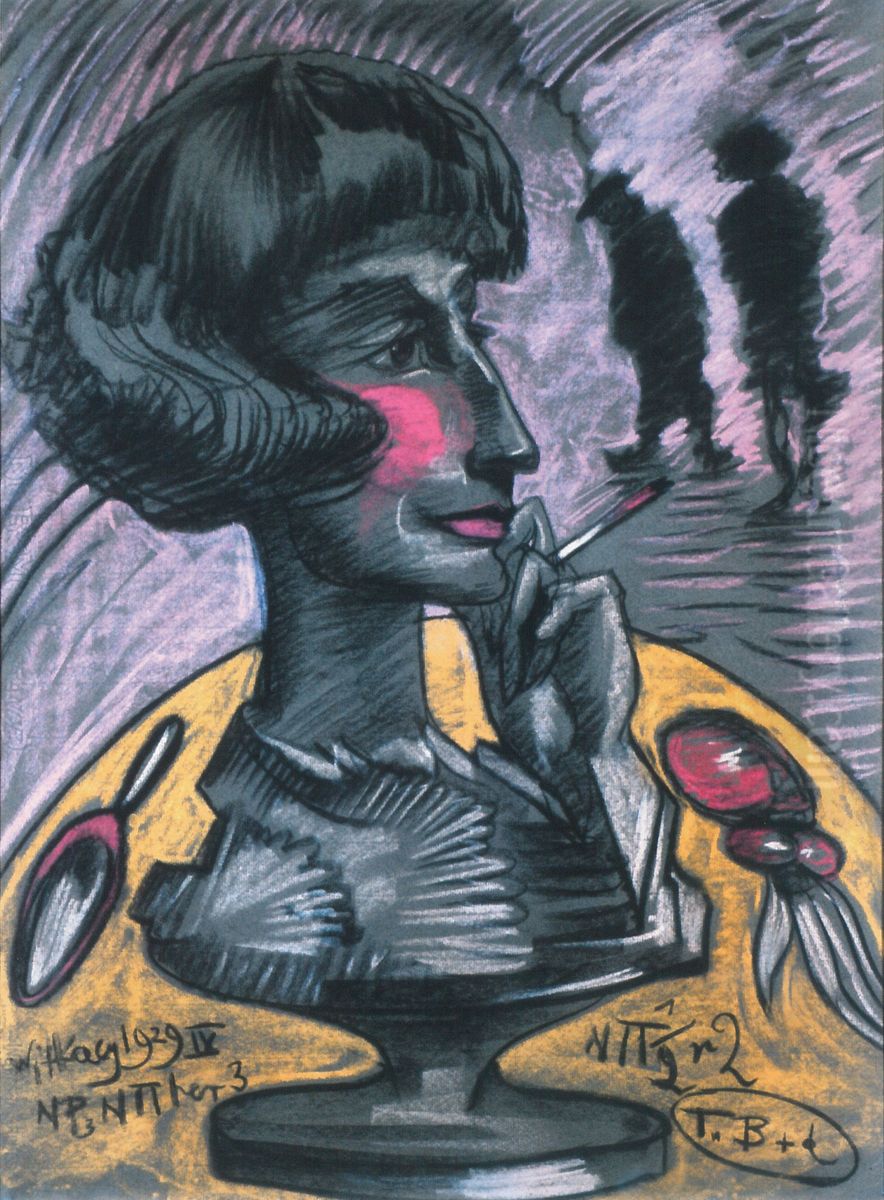 Portrait of Maria Nawrocka Oil Painting by Stanislaw Ignacy Witkiewicz (Witkacy)