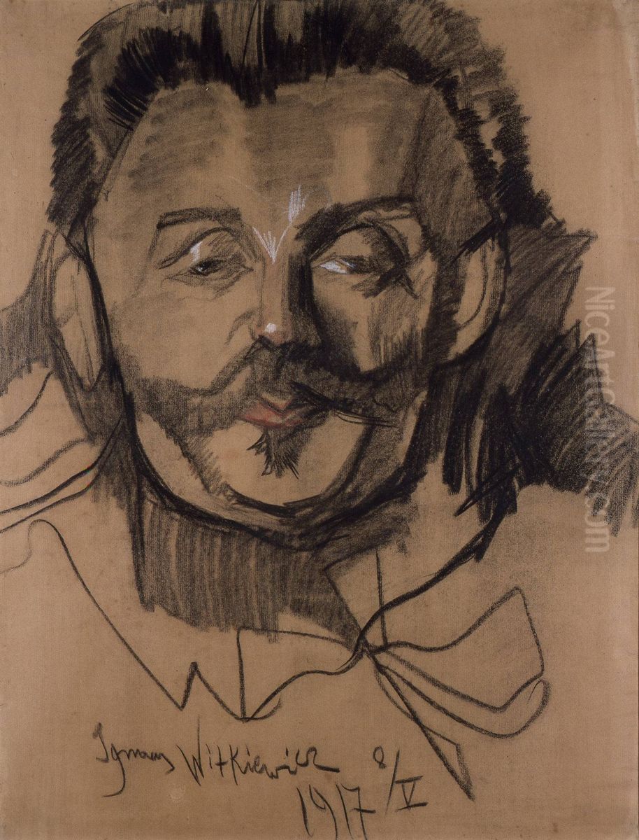 Portrait of a man Oil Painting by Stanislaw Ignacy Witkiewicz (Witkacy)