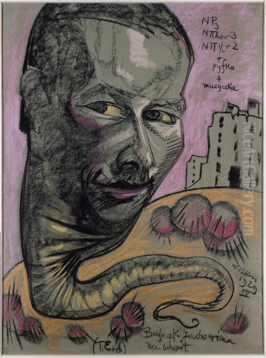 Portrait of Wlodzimierz Nawrocki Oil Painting by Stanislaw Ignacy Witkiewicz (Witkacy)