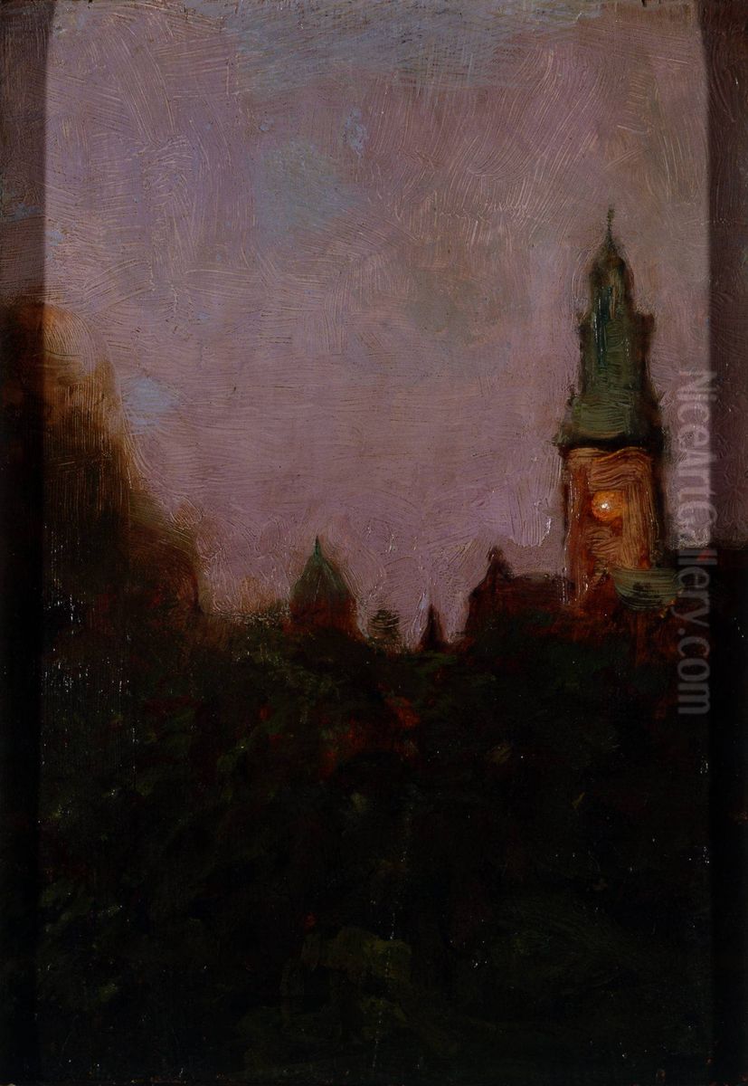 View of the Wawel Castle Oil Painting by Stanislaw Ignacy Witkiewicz (Witkacy)