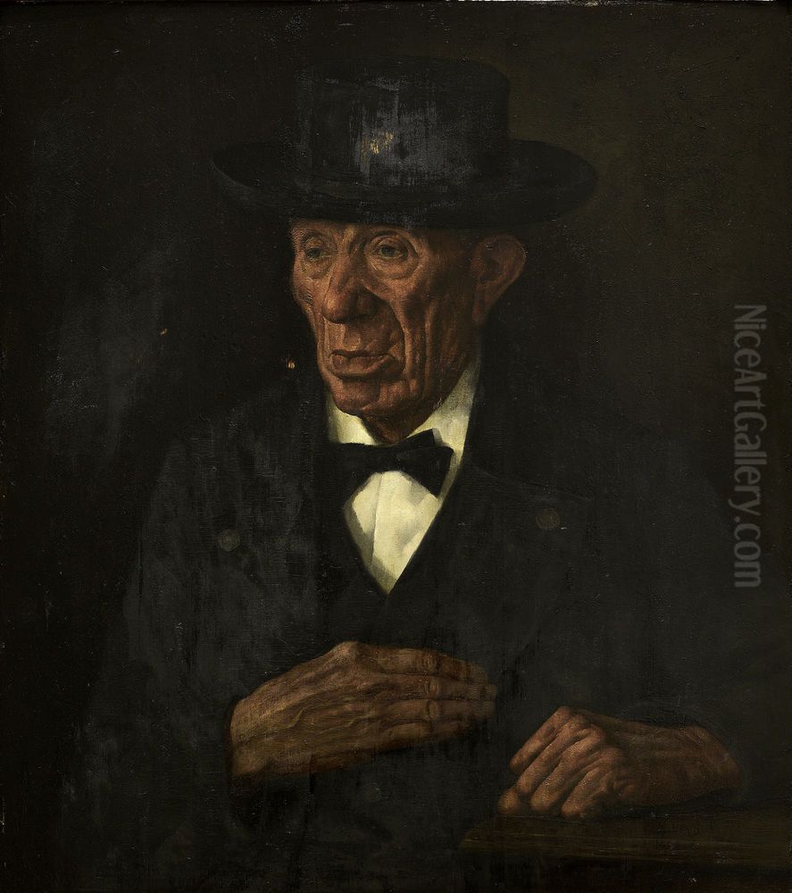 Alsatian Peasant Oil Painting by Gustave Stoskopf