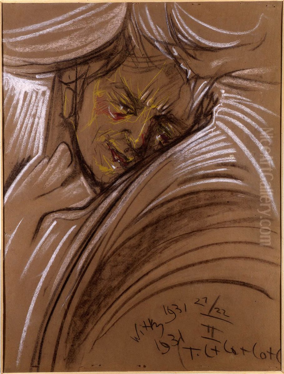 Joint portrait of Helena Bialynicka-Birula and Albina Rondomanska Oil Painting by Stanislaw Ignacy Witkiewicz (Witkacy)