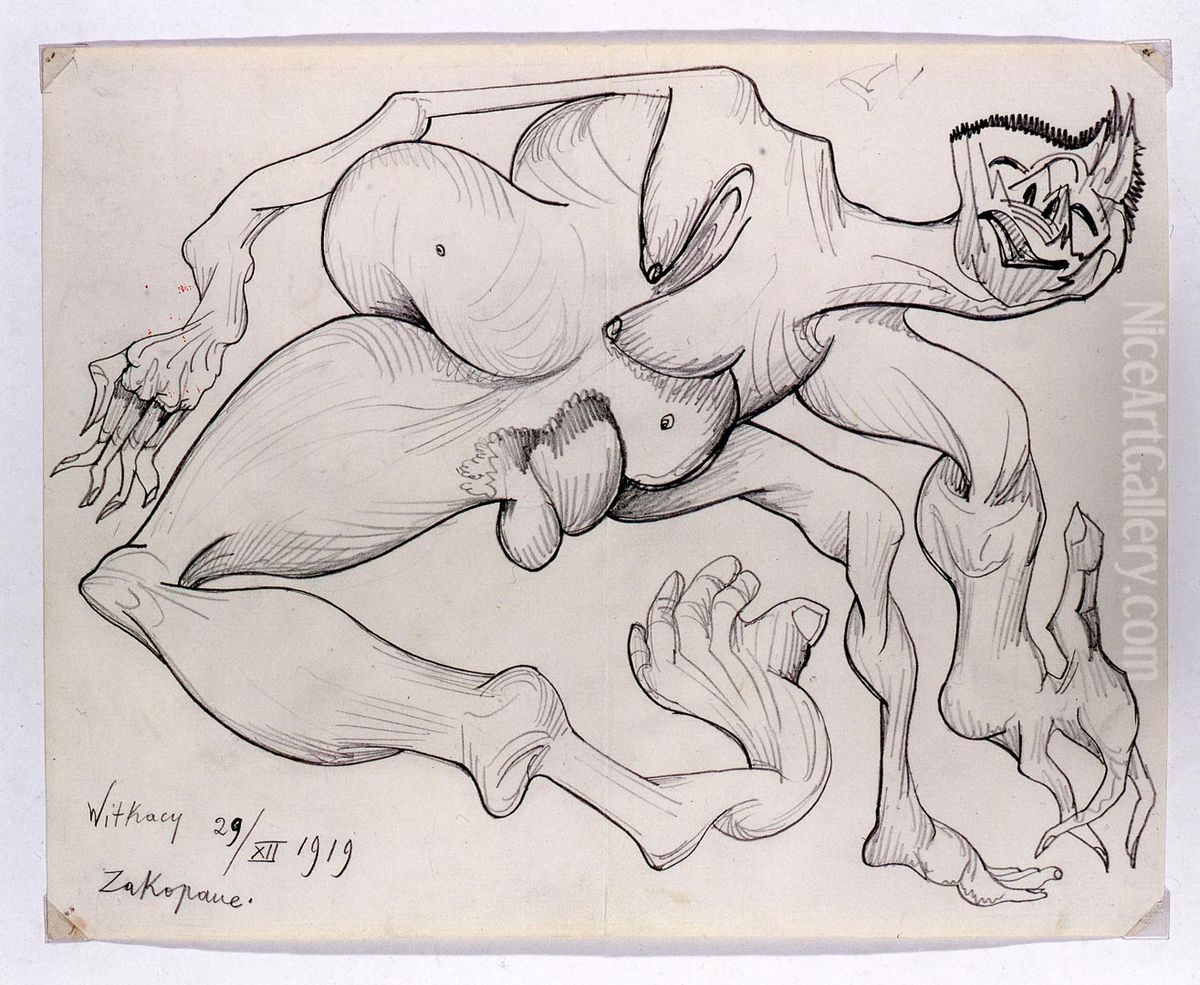 Akt Oil Painting by Stanislaw Ignacy Witkiewicz (Witkacy)