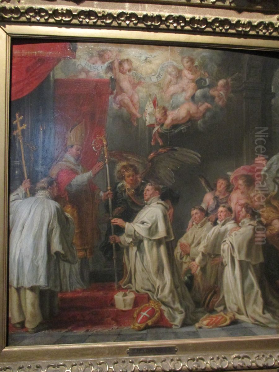 La Consecration du bienheureux Waltman par saint Norbert Oil Painting by Abraham van Diepenbeeck
