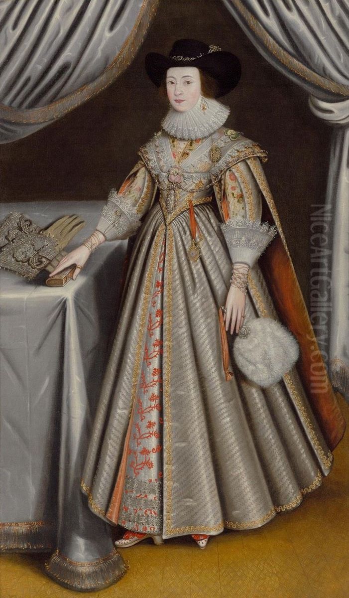 Lady Anne Lawley, wife of Sir Thomas Lawley Oil Painting by John Souch