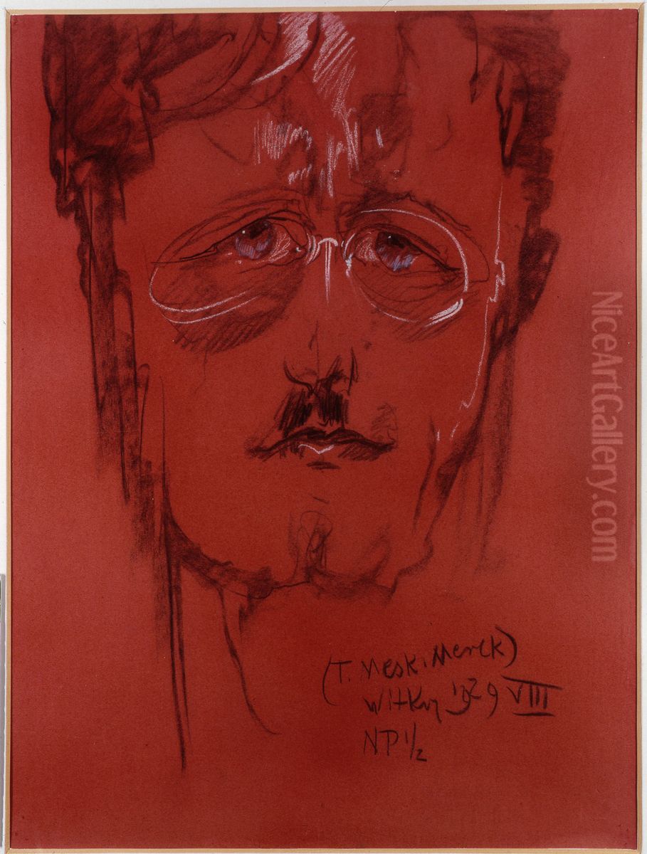 Portret Stefana Glassa Oil Painting by Stanislaw Ignacy Witkiewicz (Witkacy)