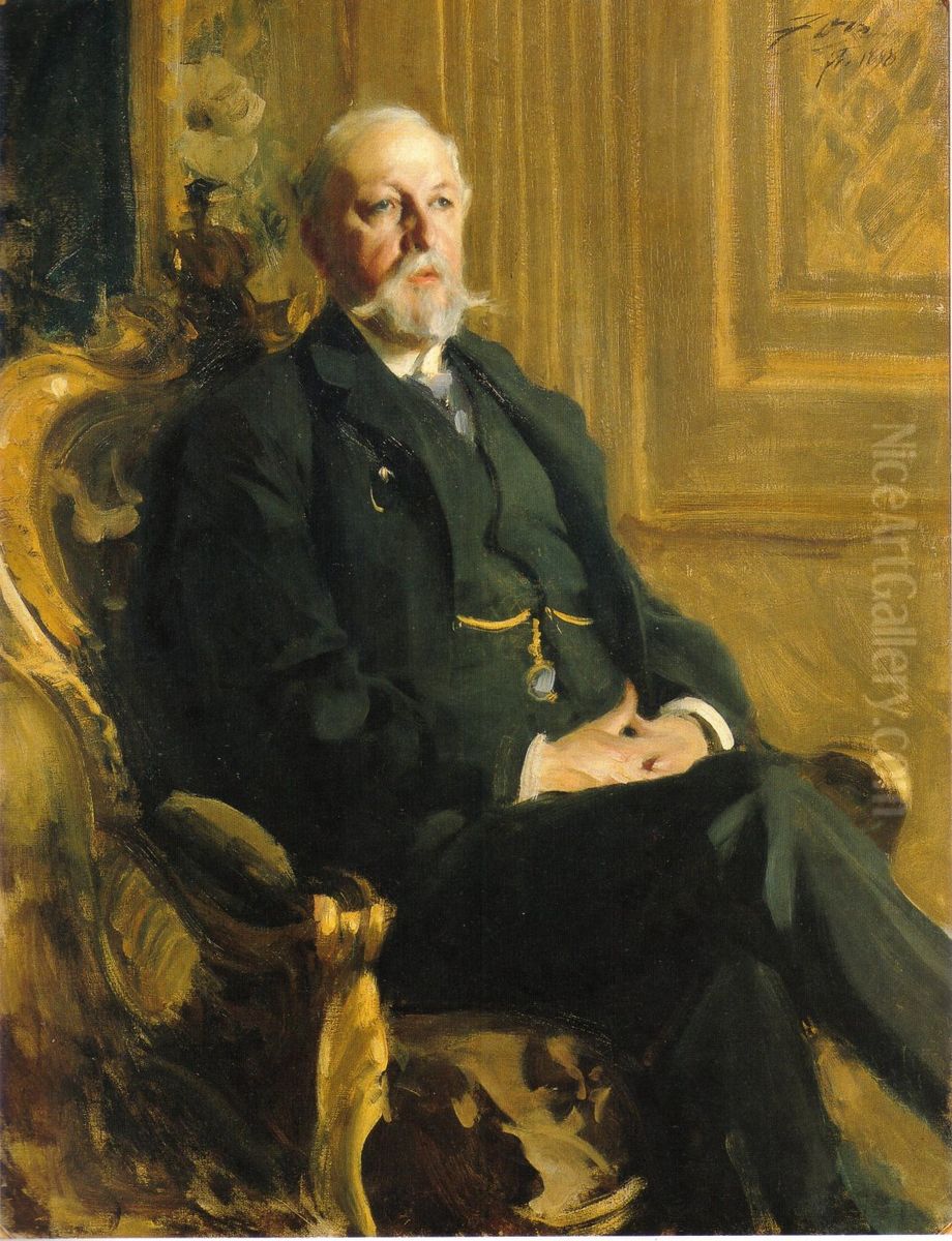 Oscar II of Sweden(1829-1907) Oil Painting by Anders Zorn