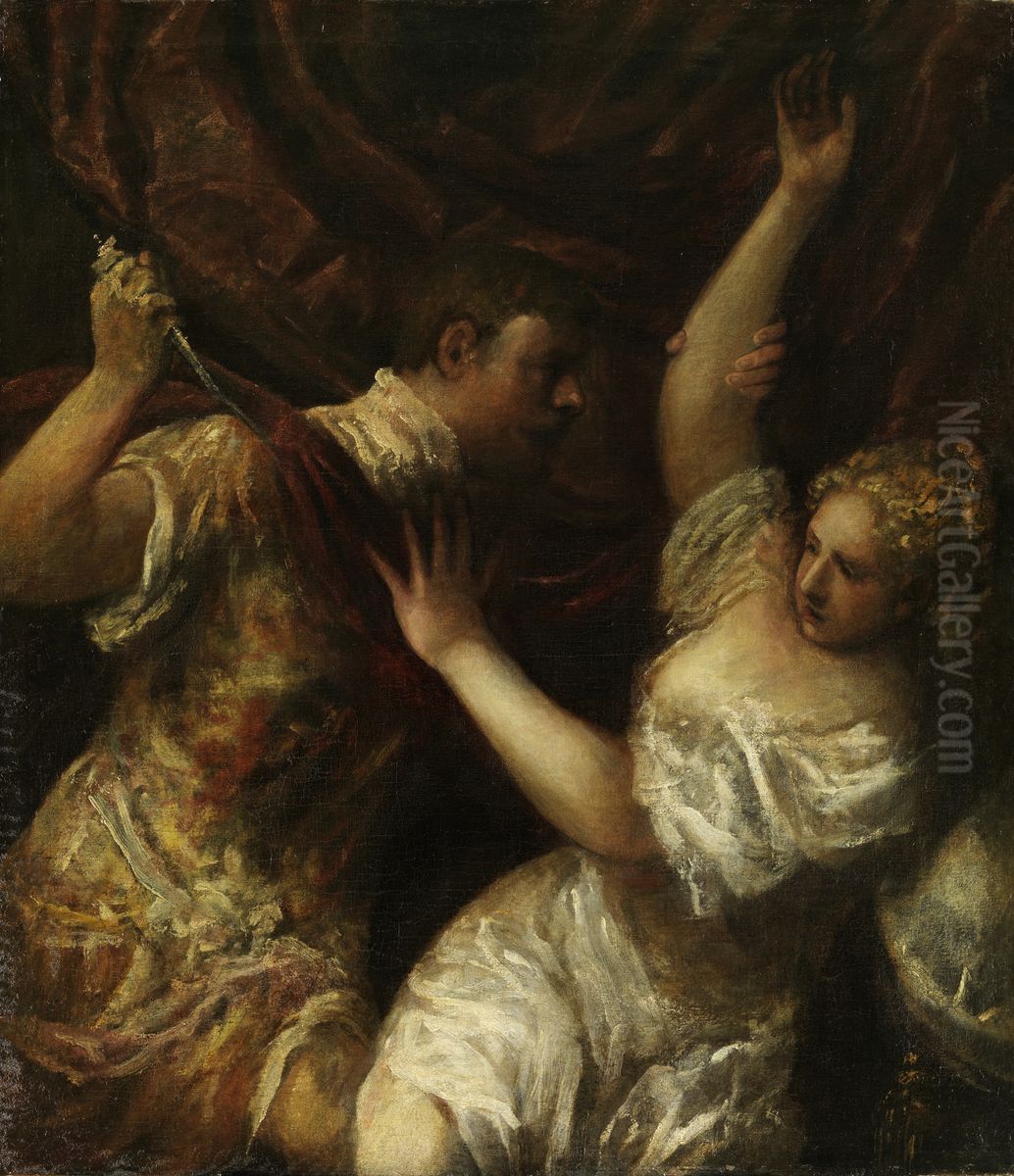 Tarquinius Sextus and Lucretia Oil Painting by Titian