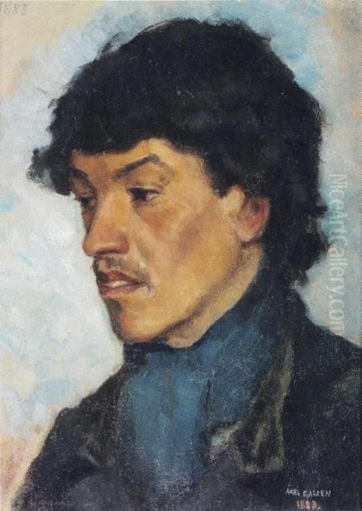 Mustalainen Oil Painting by Akseli Valdemar Gallen-Kallela