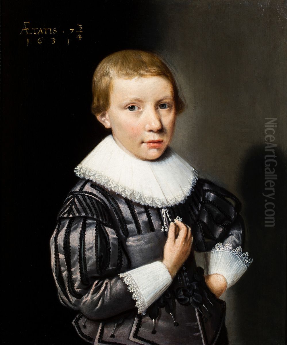 Portrait of a Boy aged 7 3/4 Oil Painting by Adam de Colone
