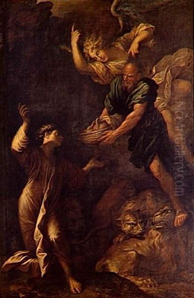 Daniel dans la fosse aux lions Oil Painting by Salvator Rosa