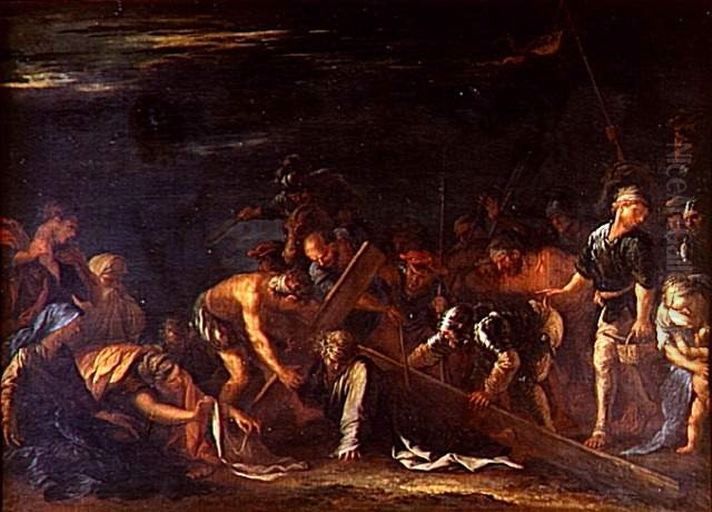 Le portement de croix Oil Painting by Salvator Rosa
