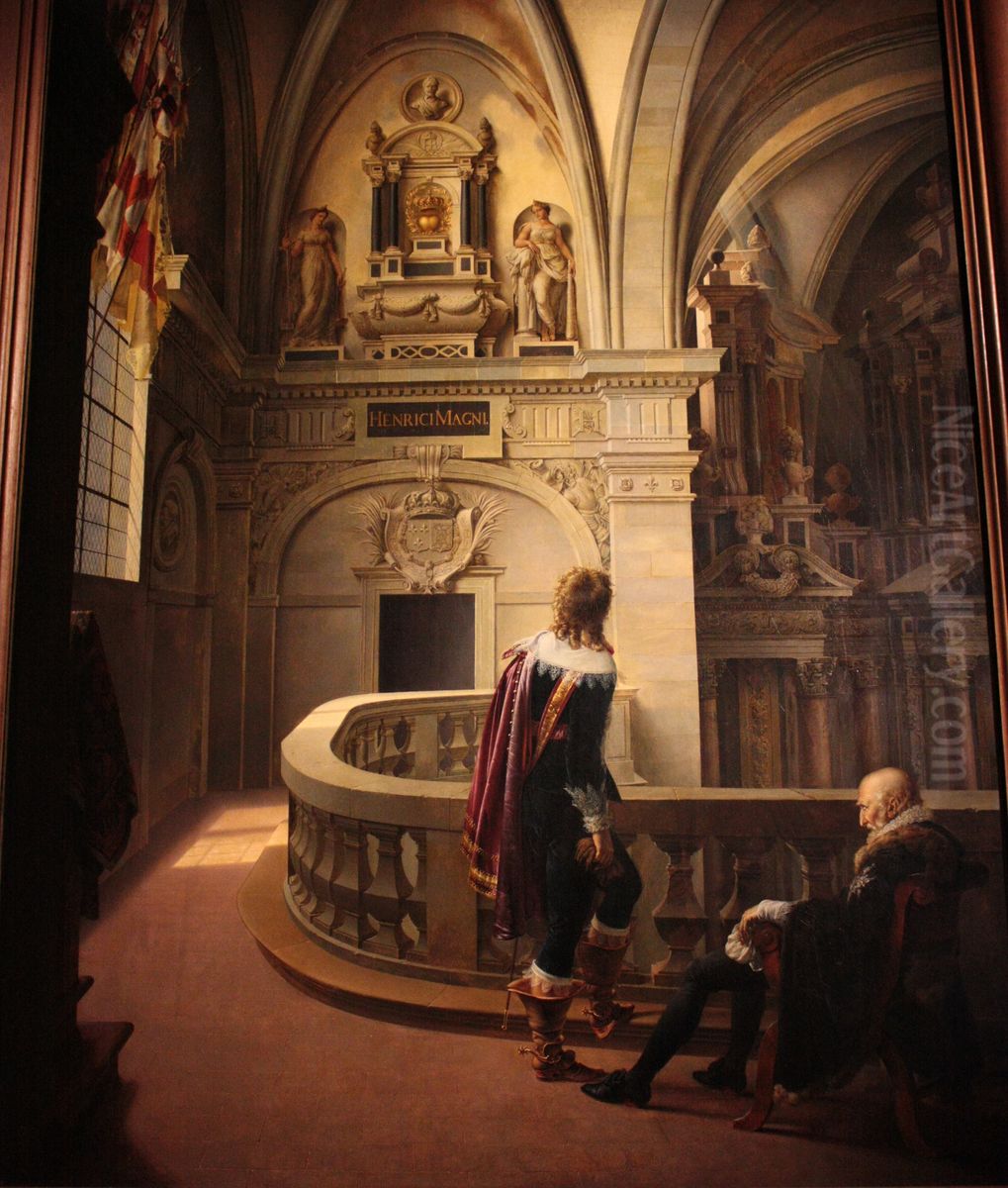 Sully montrant a son petit-fils le monument renfermant le coeur d'Henri IV Oil Painting by Marie-Philippe Coupin de la Couperie