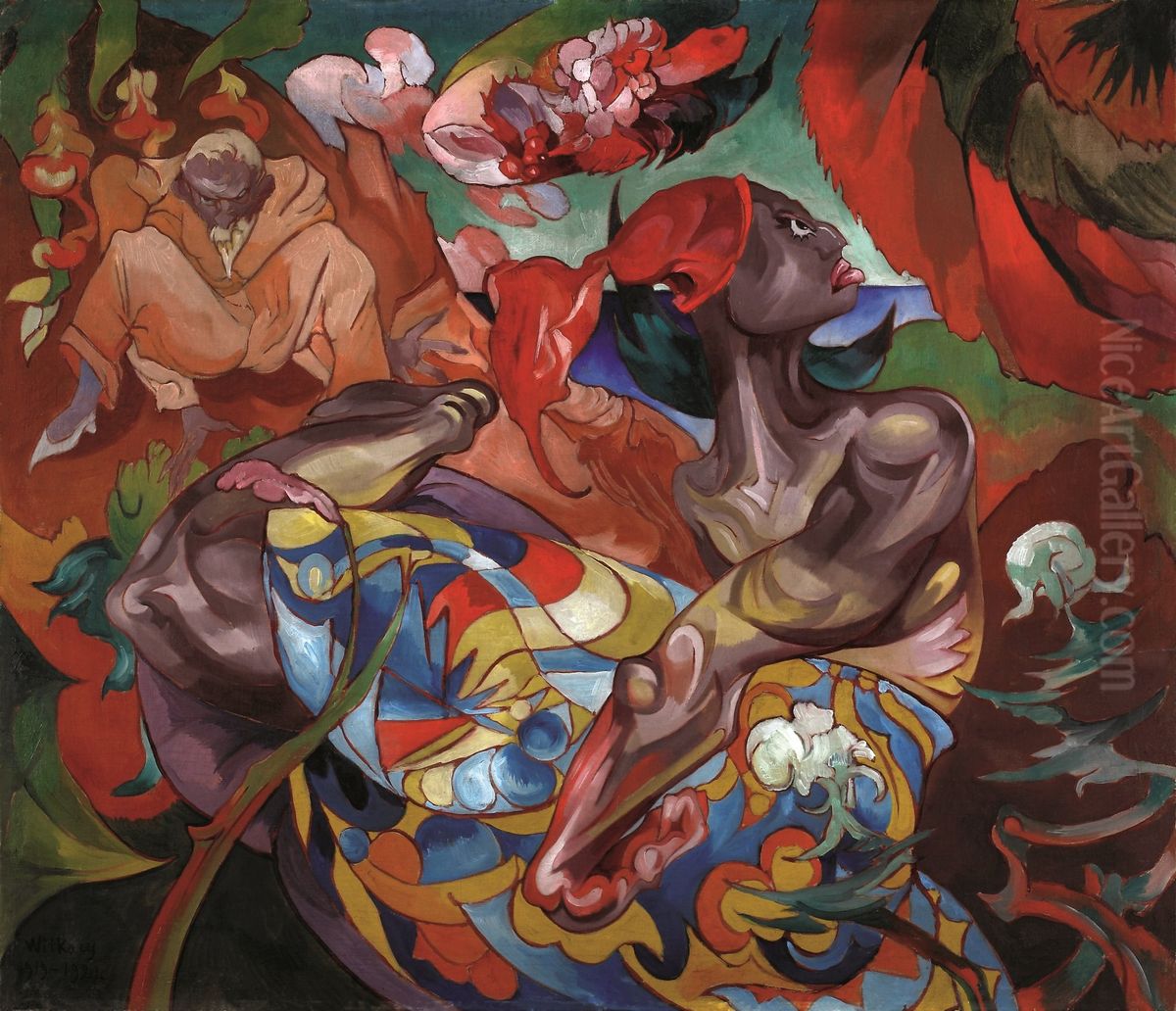 Wizyta u Radzy Oil Painting by Stanislaw Ignacy Witkiewicz (Witkacy)