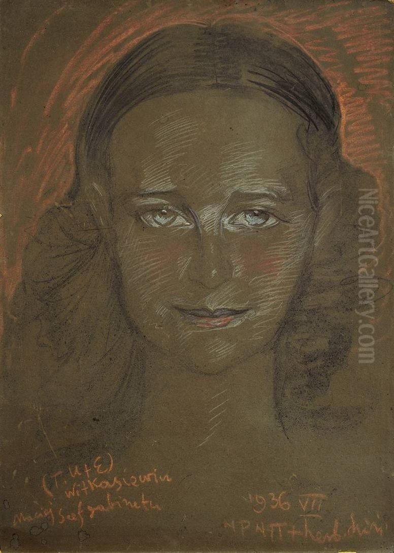 Portrait of Jadwiga Sobolewska  nee Blazejewicz Oil Painting by Stanislaw Ignacy Witkiewicz (Witkacy)