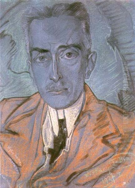 Portret Bogdana Jaxa Ronikiera Oil Painting by Stanislaw Ignacy Witkiewicz (Witkacy)
