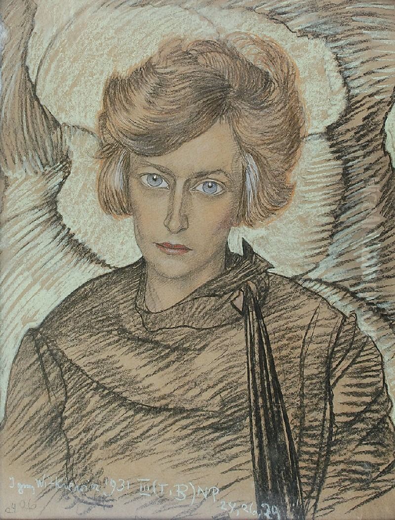 Portrait of Jadwiga Skibinska nee Niedzwiecka Oil Painting by Stanislaw Ignacy Witkiewicz (Witkacy)