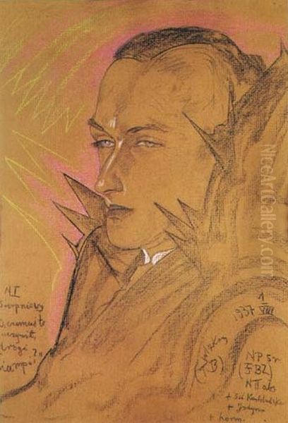 Portret mezczyzny w typie B Oil Painting by Stanislaw Ignacy Witkiewicz (Witkacy)