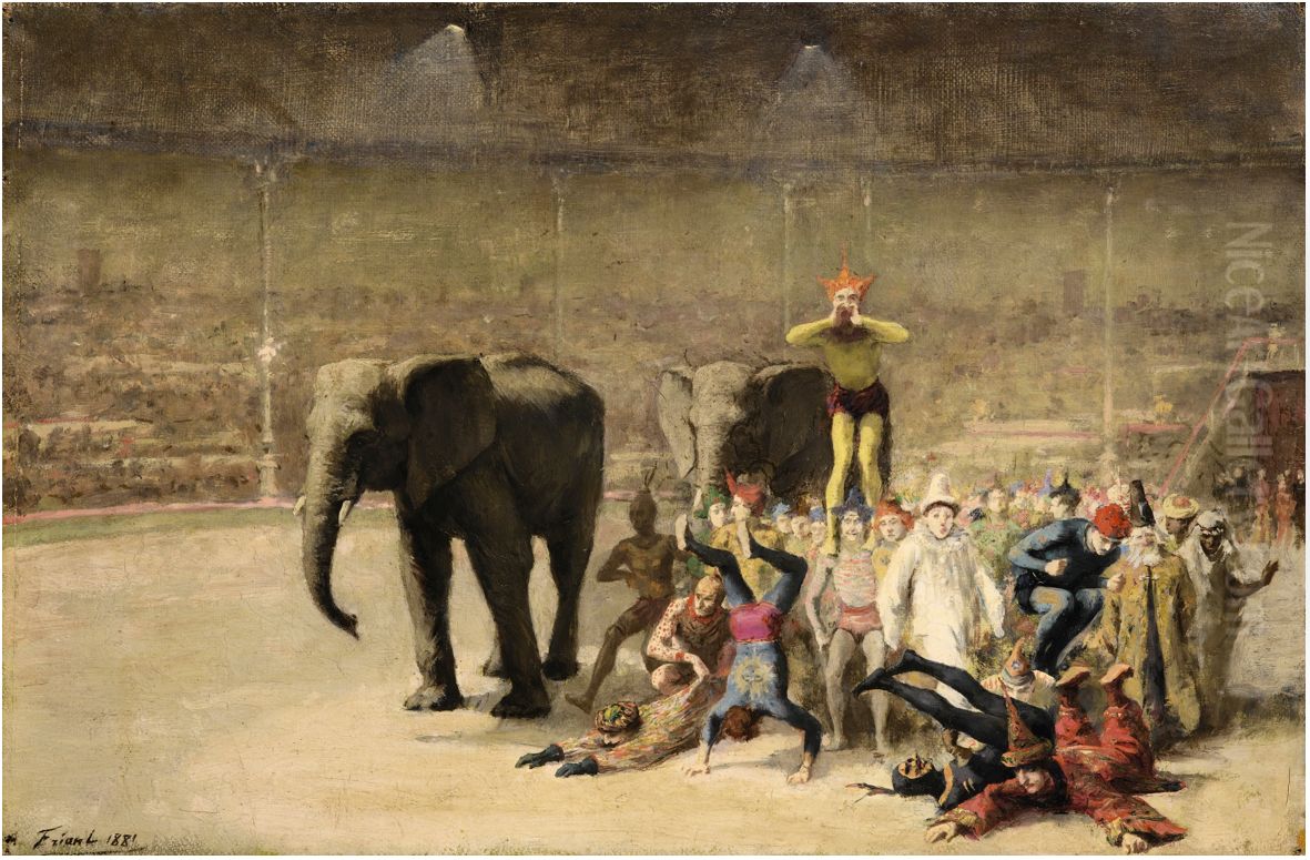 L'entree des clowns Oil Painting by Friant Emile