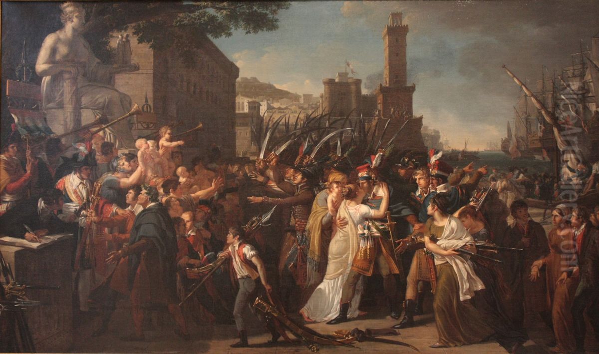 The Motherland in Danger Oil Painting by Guillaume Guillon-Lethiere