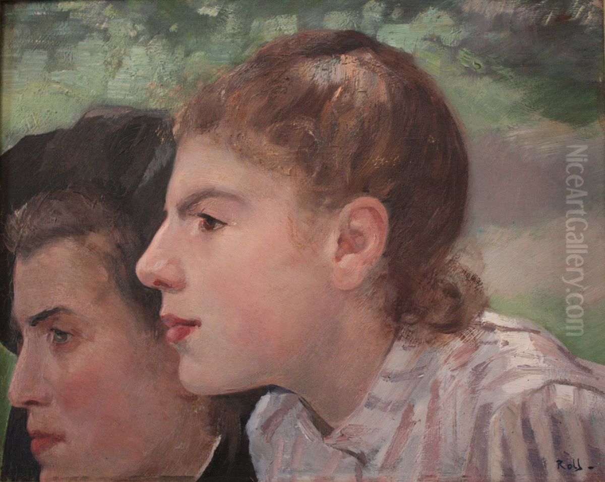 Alsacienne et Lorraine Oil Painting by Alfred Philippe Roll