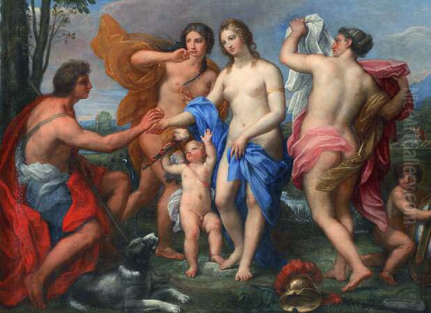 The Judgment of Paris Oil Painting by Carlo Maratta or Maratti