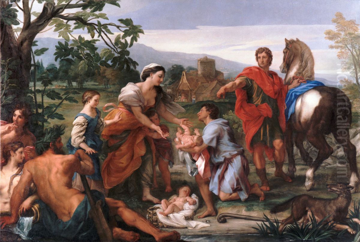 The finding of Romulus and Remus Oil Painting by Carlo Maratta or Maratti