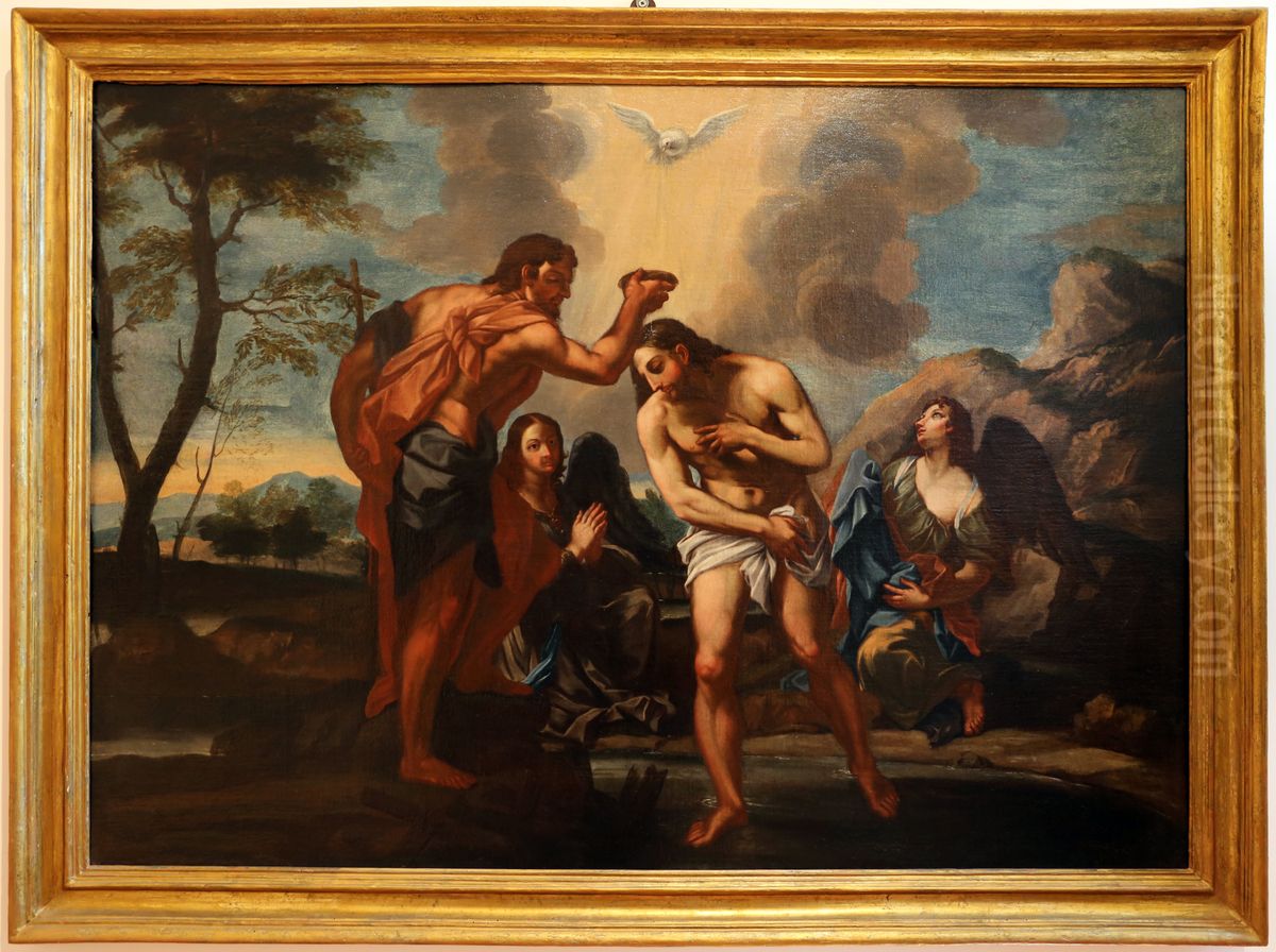 Baptism of Christ Oil Painting by Carlo Maratta or Maratti