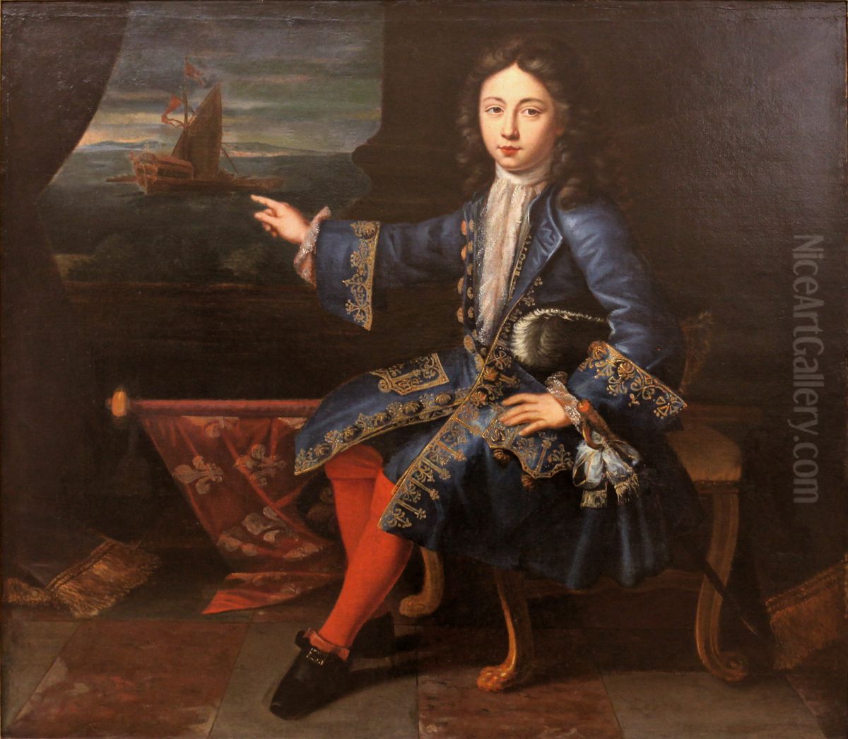 Portrait ofLouis Alexandre, Count of Toulouse Oil Painting by Hyacinthe Rigaud