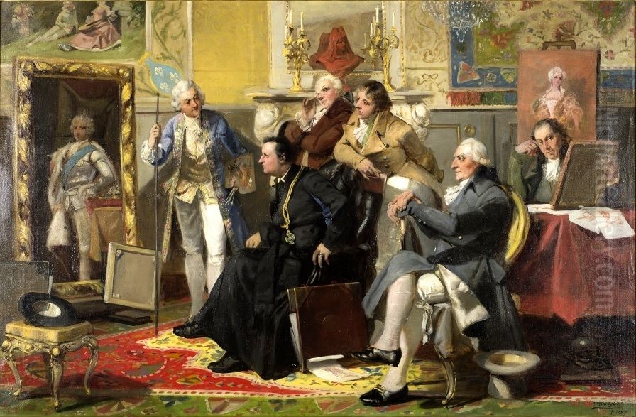 In Bacciarelli's studio Oil Painting by Jan Czeslaw Moniuszko