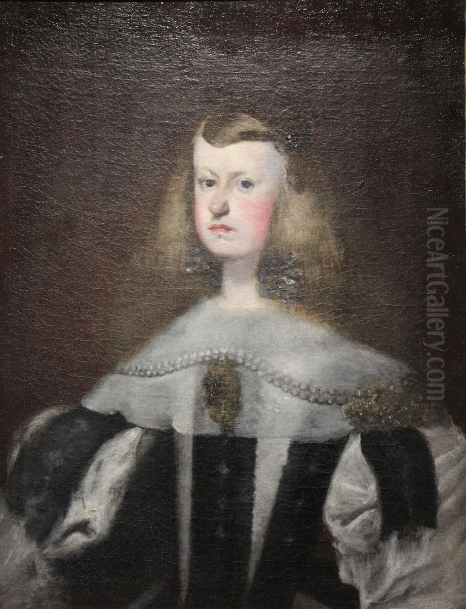 Portrait de l'Infante Marguerite en buste (anciennement Marie-Anne d'Autriche) Oil Painting by Diego Rodriguez de Silva y Velazquez