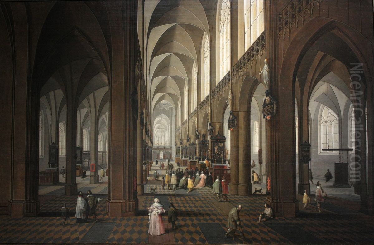 Les Nefs de la cathedrale d'Anvers Oil Painting by Pieter Neefs the Younger