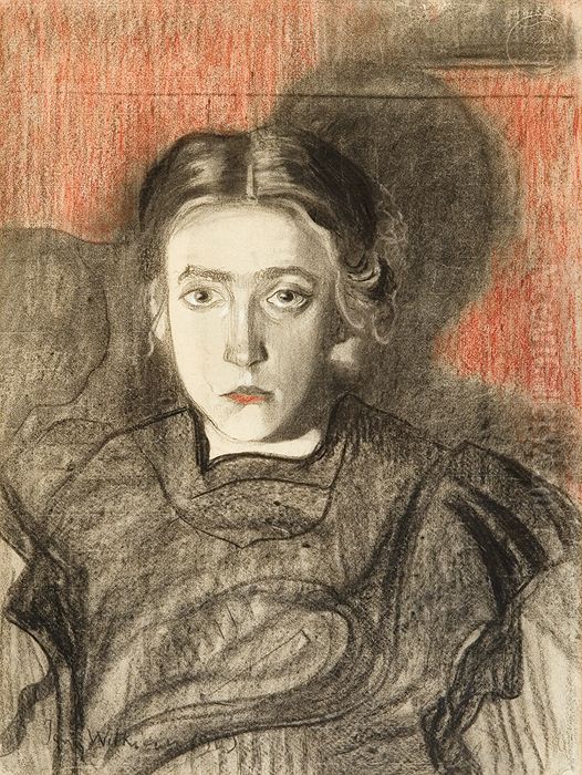 Portret Eugenii Dunin-Borkowskiej Oil Painting by Stanislaw Ignacy Witkiewicz (Witkacy)