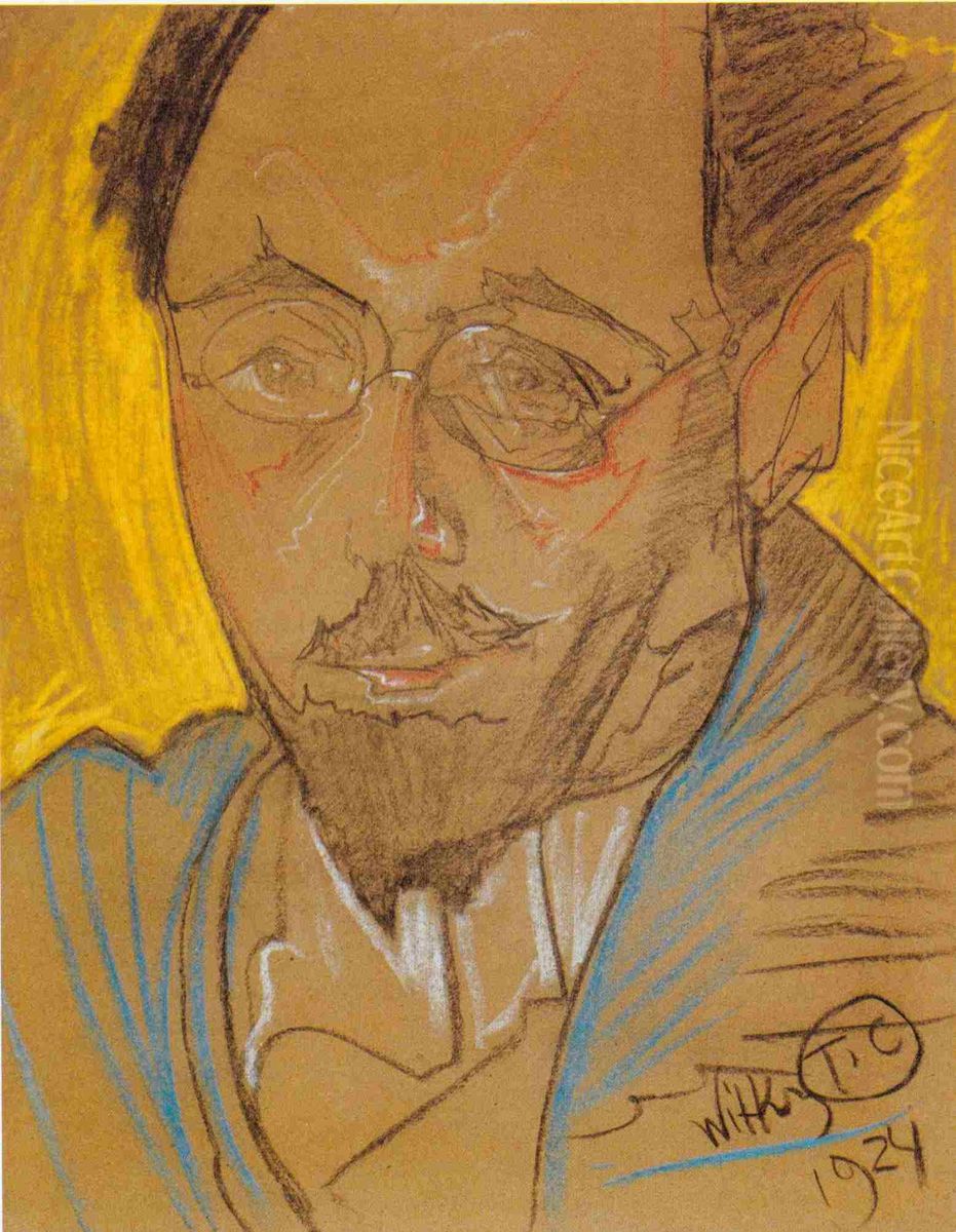 Portrait of Roman Ingarden Oil Painting by Stanislaw Ignacy Witkiewicz (Witkacy)